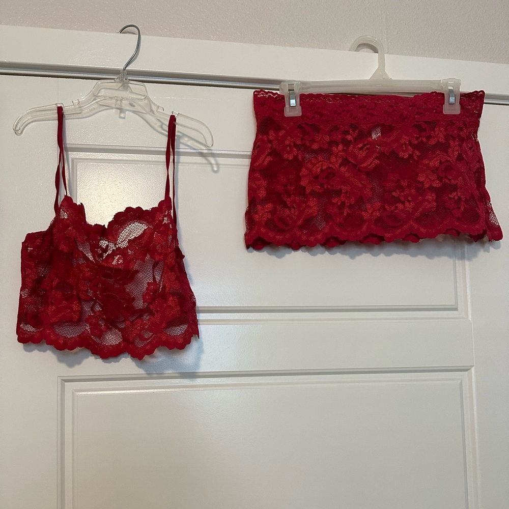 M, NWOT, Red, VS Lingerie set